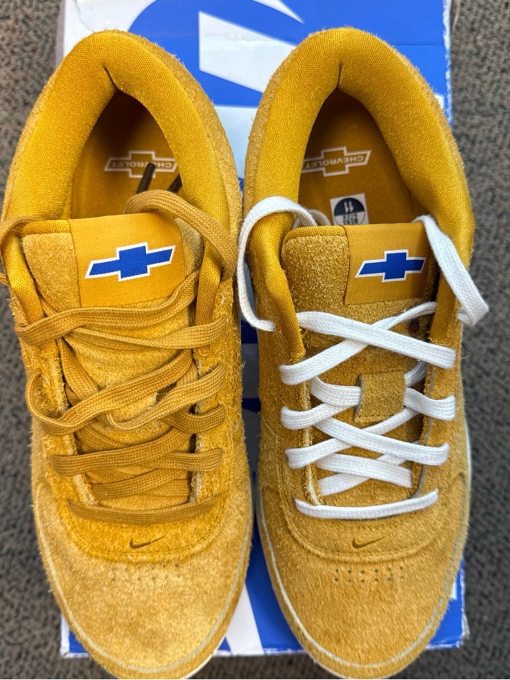 Nike Book 1 Chevrolet Gold Leaf -  Suede Low-Top Sneakers - Picture 2 of 5